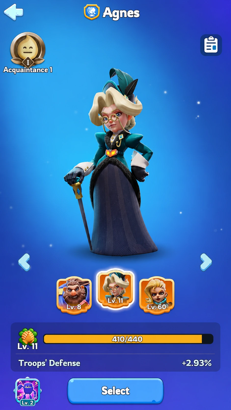 Agnes invited and at Affinity Level 12