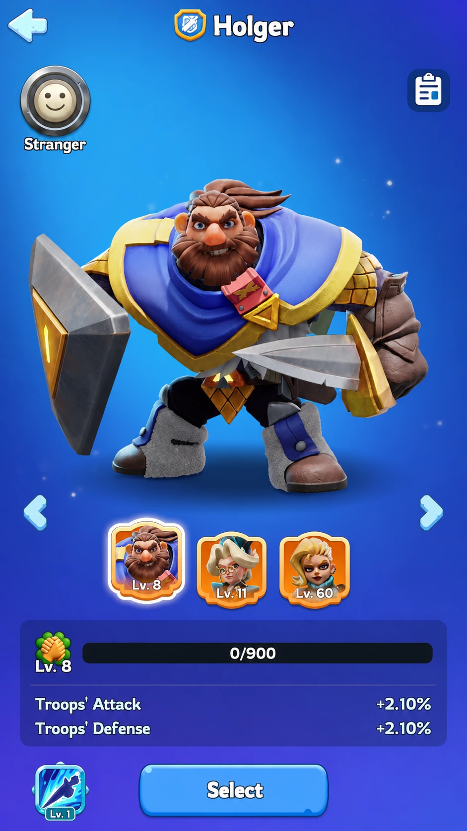 Holger invited and at Affinity Level 8