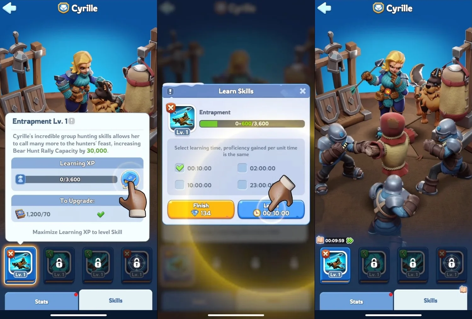 Expert Skill learning screens
