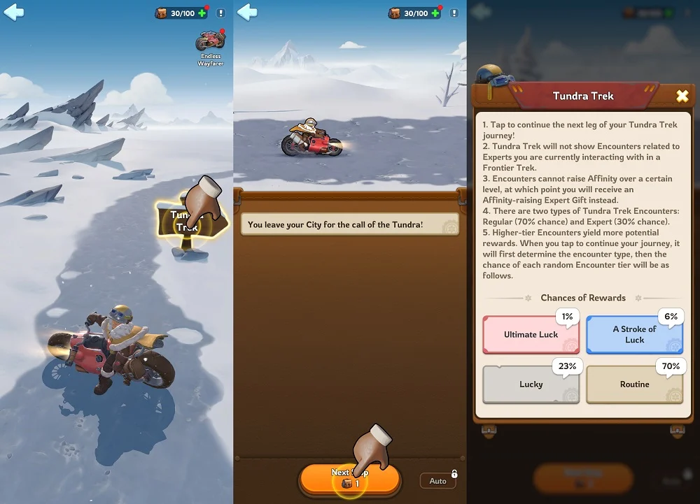 Tundra Trek screens